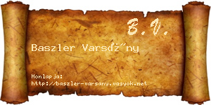 Baszler Varsány névjegykártya